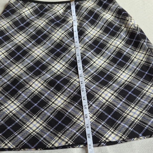 Anne Klein Navy and White Plaid A-Line Skirt Y2K - Picture 7 of 9